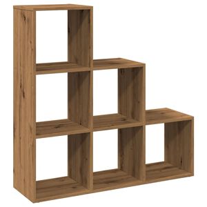 vidaXL Bokhylla/Rumsavdelare 3 hyllplan ek 99x29x99 cm konstruerat tr&auml;