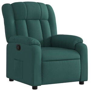 vidaXL Reclinerf&aring;t&ouml;lj m&ouml;rkgr&ouml;n tyg