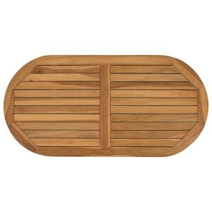vidaXL Bordsskiva Oval Massivt teaktr&auml; Naturlig