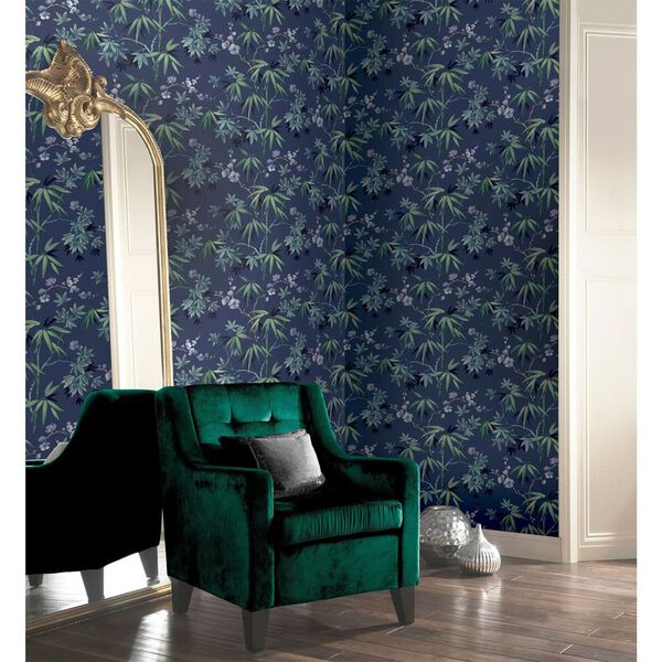 DUTCH WALLCOVERINGS Tapet Jasmine Garden bl&aring;