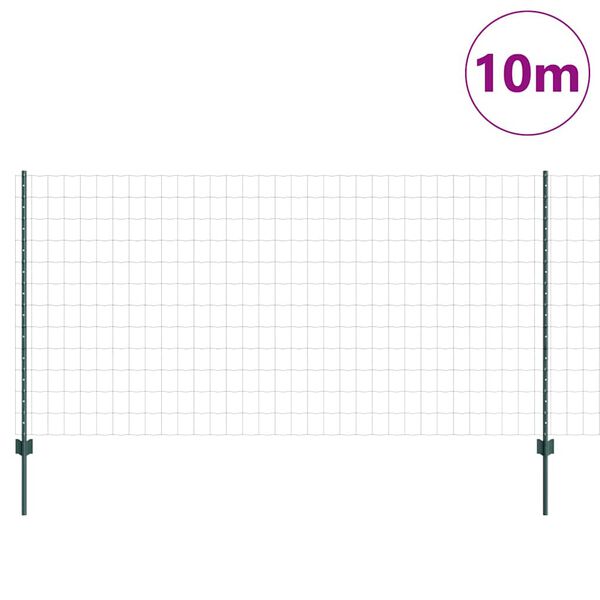 vidaXL Stängsel med stolpe Grön 1,2 x 10 m Stål och PVC