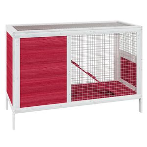 vidaXL Kaninbur r&ouml;d 103x44x69,5 cm massiv furu