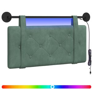 vidaXL H&auml;ngande s&auml;nggavel Med LED-lampa Havgr&ouml;n Sammet