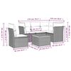 vidaXL Soffgrupp för trädgården med dynor 6 delar grå konstrotting