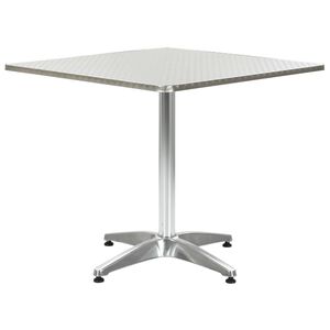 vidaXL Tr&auml;dg&aring;rdsbord silver 80x80x70 cm aluminium