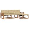 vidaXL Utomhussoffset med kudde 4 pcs Naturlig och Beige