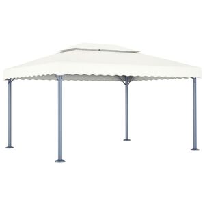 vidaXL Paviljong 400x300 cm gr&auml;ddvit aluminium