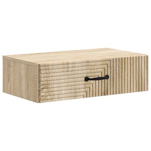 vidaXL V&auml;ggmonterad sidobord Sonoma-ek 59 x 34,5 x 17 cm