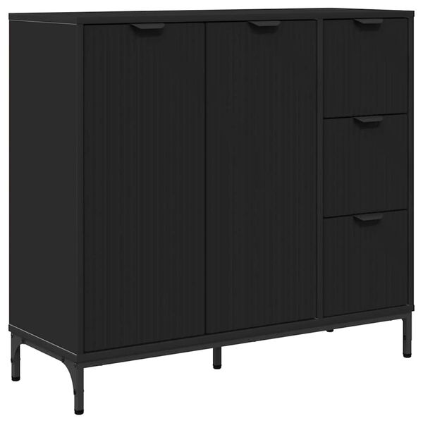 vidaXL Sideboard med l&aring;da Svart 89,5 x 33 x 82 cm Konstruerat tr&auml;