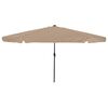vidaXL Tr&auml;dg&aring;rdsparasol 395 x 395 x 245 cm Polyester Rund Taupe