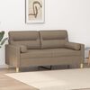 vidaXL 2-sitssoffa med kuddar&dynor taupe 140 cm tyg