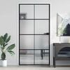 vidaXL Innerd&ouml;rr svart 102,5x201,5 cm h&auml;rdat glas och aluminium slim