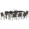 vidaXL Tr&auml;dg&aring;rdsm&ouml;belset 9 pcs Brun Poly rattan
