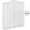 vidaXL Gabioner b&aring;gformade 14 st 200x50x220/240 cm galvaniserat j&auml;rn