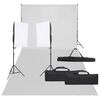 vidaXL Fotostudio med lampor och bakgrund