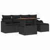 vidaXL Tr&auml;dg&aring;rdsoffset 6 st Svart Poly rattan