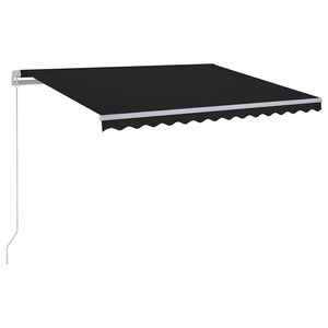 vidaXL Markis manuellt inf&auml;llbar med LED 300x250 cm antracit