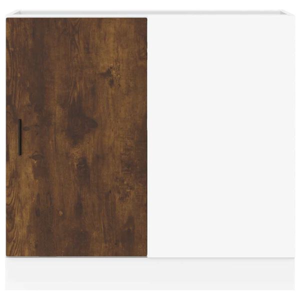 vidaXL Basskåp med diskbänk “Lyon” rökfärgad ek konstruerat trä