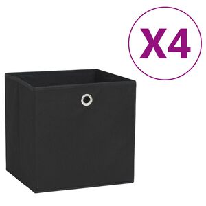 vidaXL F&ouml;rvaringsl&aring;dor 4 st non-woven tyg 28x28x28 cm svart