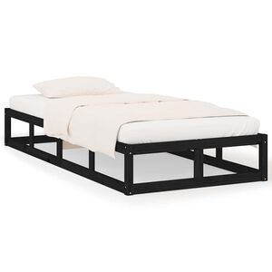 vidaXL S&auml;ngram massiv furu 75x190 cm svart