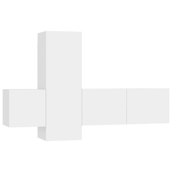 vidaXL TV-skåp 3 delar vit konstruerat trä