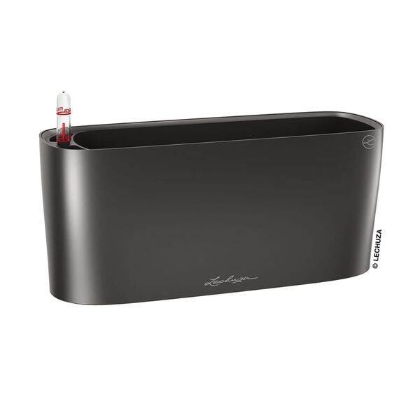 LECHUZA Blomkruka DELTA 10 ALL-IN-ONE metalliskt kolgr&aring;