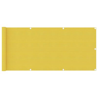 vidaXL Balkongskärm gul 75x300 cm HDPE