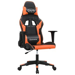 vidaXL Gamingstol med massage svart och orange konstläder