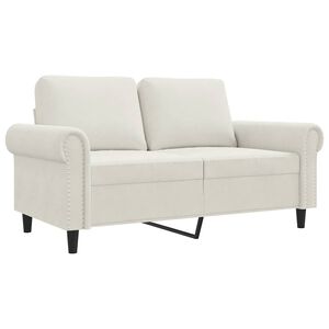 vidaXL 2-sitssoffa gr&auml;ddvit 120 cm sammet