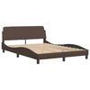 vidaXL Bed Frame without Mattress "Hvar" Brown 140x190 cm Faux Leather