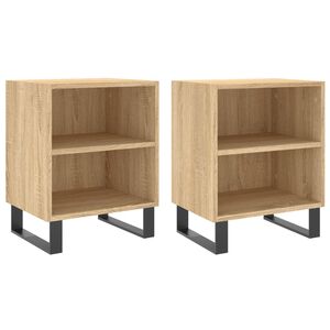 vidaXL S&auml;ngbord 2 st sonoma-ek 40x30x50 cm konstruerat tr&auml;