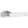 vidaXL Kylling Coop med tak och g&aring;rd 2 st Silver 700 x 200 x 150 cm