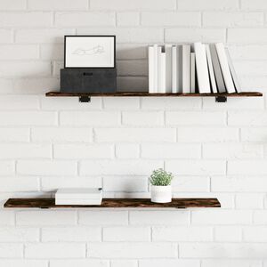 vidaXL V&auml;gghyllor 4 st r&ouml;kf&auml;rgad ek 100x20x1,5 cm konstruerat tr&auml;