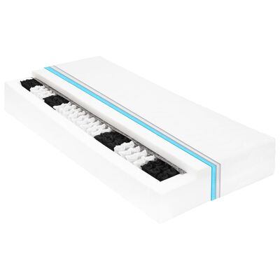 vidaXL Dagbädd med madrass USB ljusgrå tyg 90x200 cm