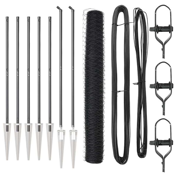 vidaXL St&auml;ngselstolpe Gr&aring; 10 x 1,2 m (50 mm n&auml;t) St&aring;l och PVC