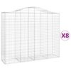 vidaXL Gabioner b&aring;gformade 8 st 200x50x160/180 cm galvaniserat j&auml;rn