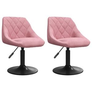 vidaXL Snurrbara matstolar 2 st rosa sammet