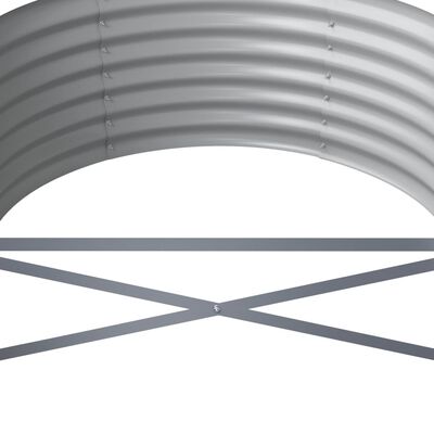 vidaXL Odlingslåda pulverlackerat stål 224x80x36 cm grå