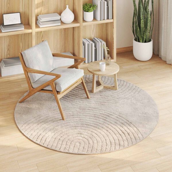 vidaXL Omr&aring;desmattor Rund Beige &Oslash; 120 CM