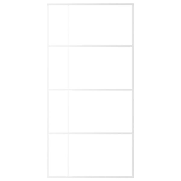 vidaXL Skjutdörr ESG-glas och aluminium 102,5x205 cm vit
