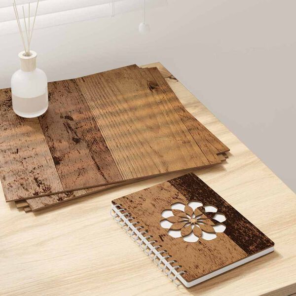 vidaXL Dekorpaneler 50 pcs Gammalt tr&auml; 30 x 30 x 0.27 cm