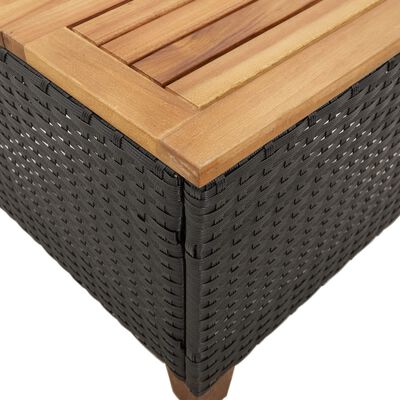 vidaXL Trädgårdsbord svart 45x45x37 cm konstrotting akaciaträ
