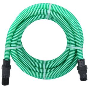 vidaXL Sugslang med kopplingar m&auml;ssing gr&ouml;n 1" 7 m PVC