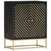 vidaXL Sk&auml;nk svart och guld 60x30x75 cm massivt mangotr&auml;