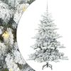vidaXL Plast Hingad Julgran med 150 LED-lampor Vit 150 cm PVC och st&aring;l