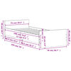 vidaXL Sängram vit 75x190 cm liten enkelsäng konstruerat trä