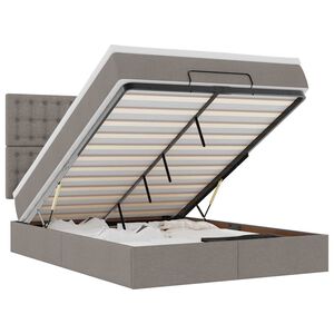 vidaXL Ottoman s&auml;ngram med madrass taupe 140x190 cm tyg