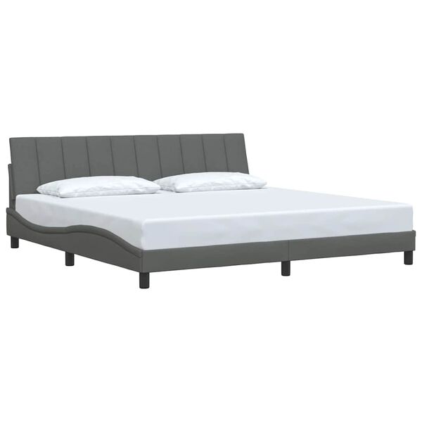 vidaXL Bed Frame without Mattress "Hanko" Dark Grey 200x200 cm Fabric