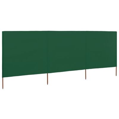 vidaXL Vindskydd 3 paneler tyg 400x160 cm grön