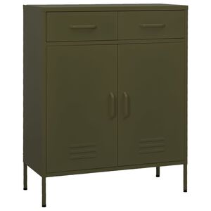 vidaXL F&ouml;rvaringssk&aring;p olivgr&ouml;n 80x35x101,5 cm st&aring;l